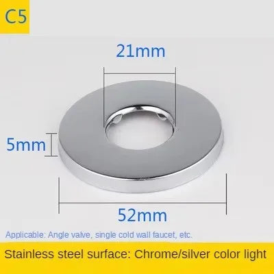 2PCS 1/2"3/4"Faucet Decorative Cover Stainless Steel Water Pipe Connector Heighten Valve Panel Shower Kitchen Faucet Accessories
