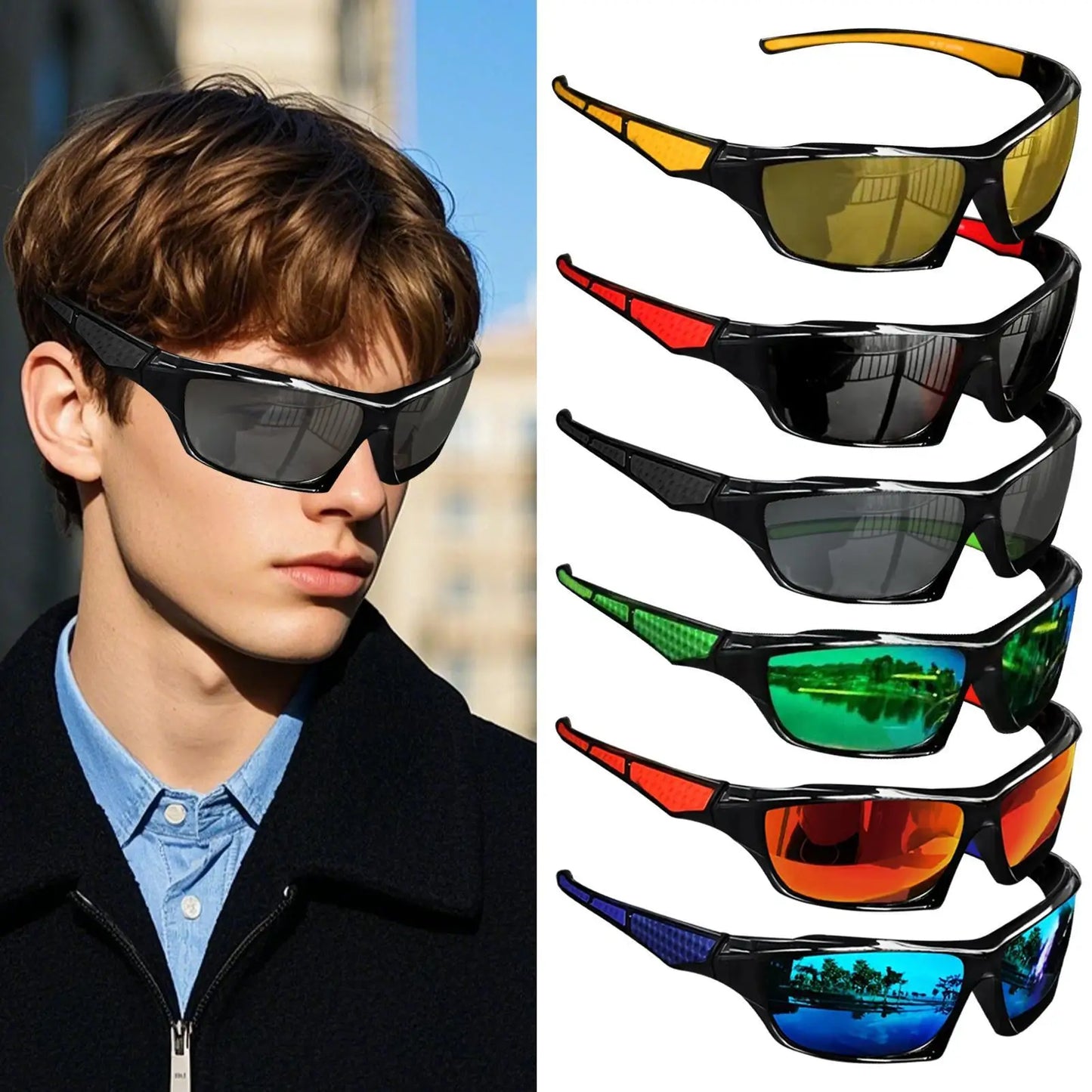 Fishing Sunglasses for Men Comprehensive Protection Sunglasses Polarized Glasses Comfortable Fashion Shades Outdoor Sport