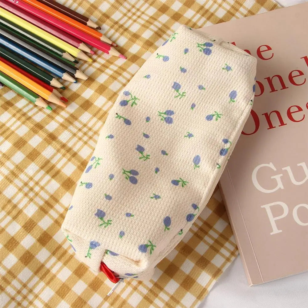 Office Supplies Simple Stationery Pen Box Makeup Bag Pen Holder Pencil Bag Small Flowers Storage Bags Pencil Cases