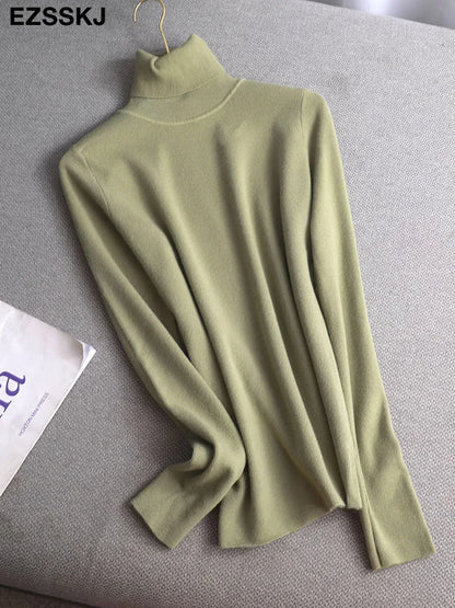 Basic Turtleneck Slim Cashmere Sweater Pullover Women Autumn winter thick warm Sweater For women Female Chic Jumpers top