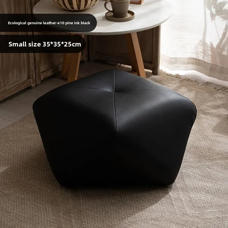 Solid wood octagonal stool for home use, shoe changing sofa, footrest, low stool, makeup seat, pedestal