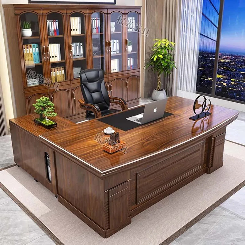 Modern Wooden Office Desk Storage Design Multifunctional Nordic Office Desk Gaming Computer Meuble Bureau Commercial Furniture