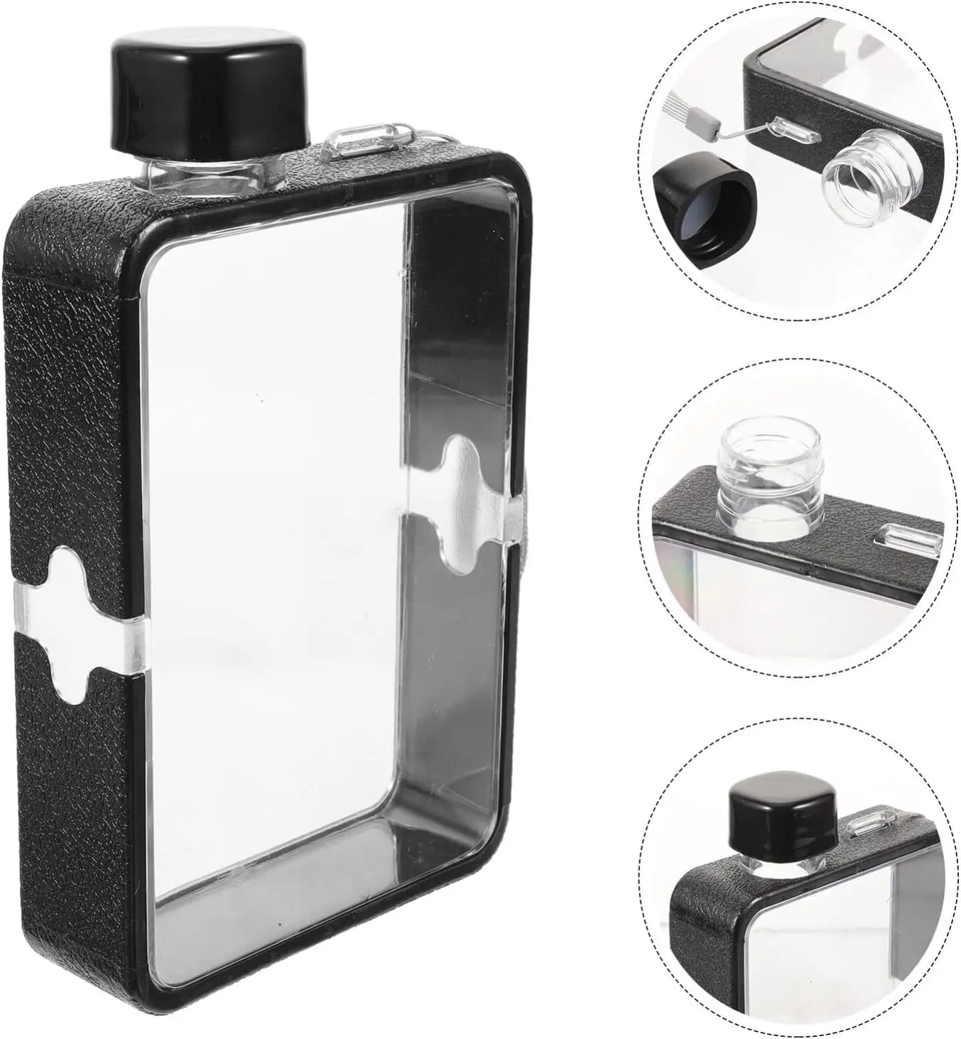 Plastic Flat Student Water Bottle Portable Fit in Handbag Free BPA Easy to Carry Transparent DIY Flask  Drop Ship Items