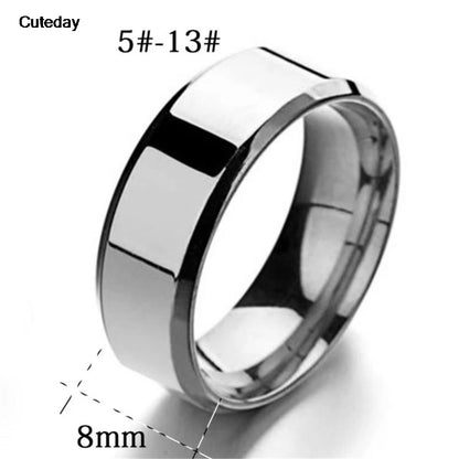 Punk Stainless Steel Women Men Rings Smooth Finger Rings For Lovers Dropshipping Wholesale