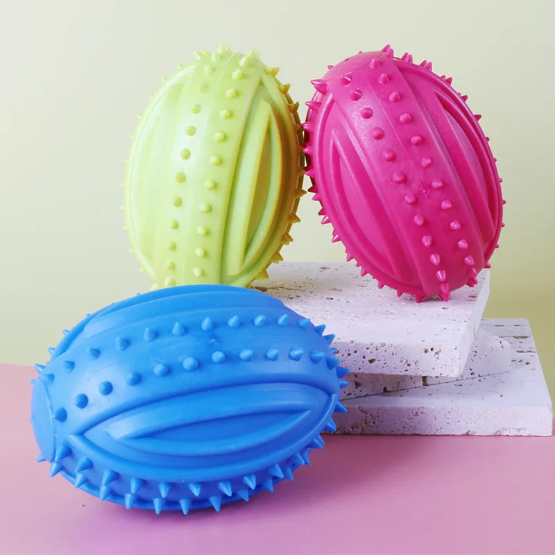 TPR Pet Puppy Toys Rubber Sound Barbells Barbed Dumbbells Dog Grinding Toys Flexible Bite Resistance Clean Teeth Pet Supplies