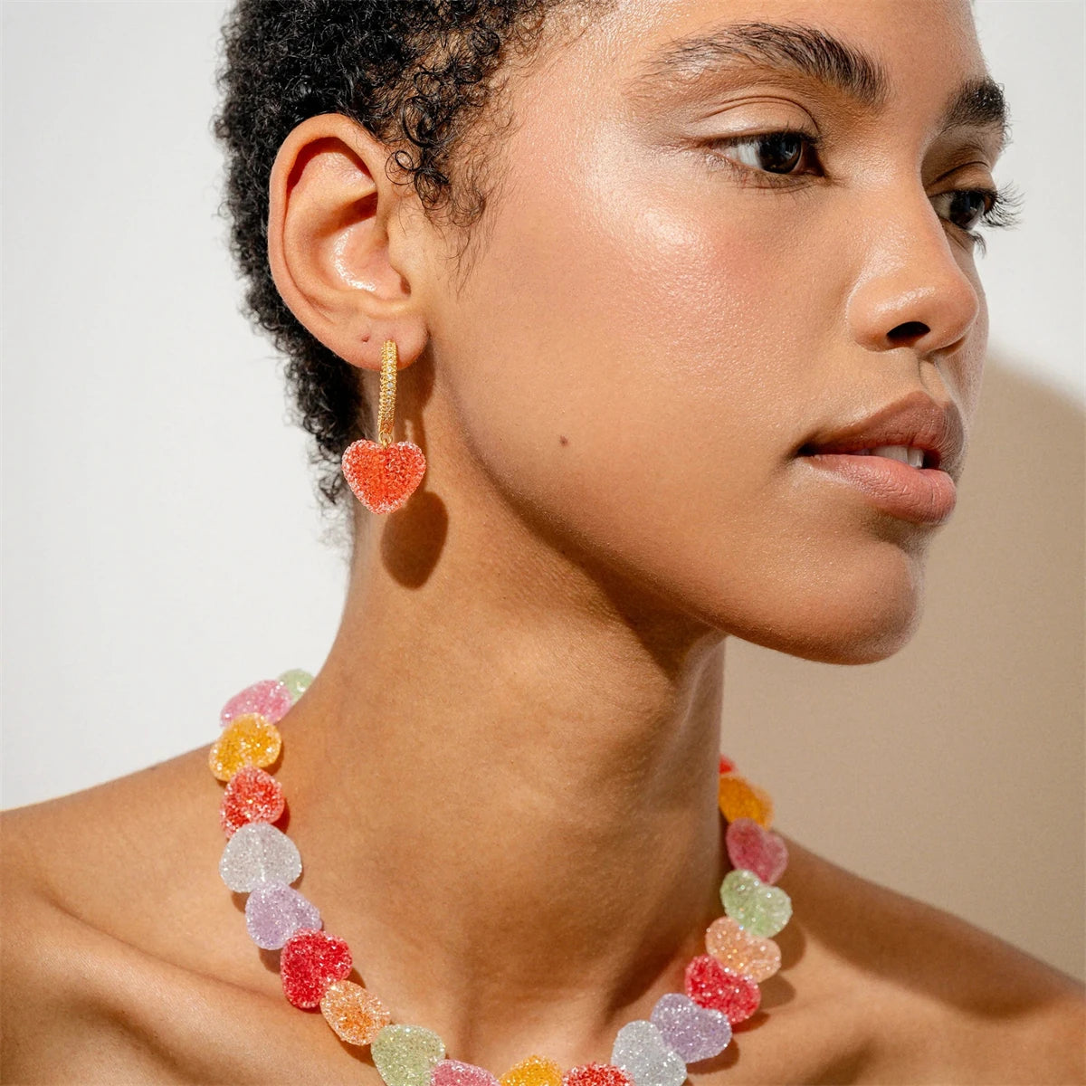 Love gummy earrings for women, light luxury earrings, niche, high-end, temperament, cute earrings, earrings, pendants