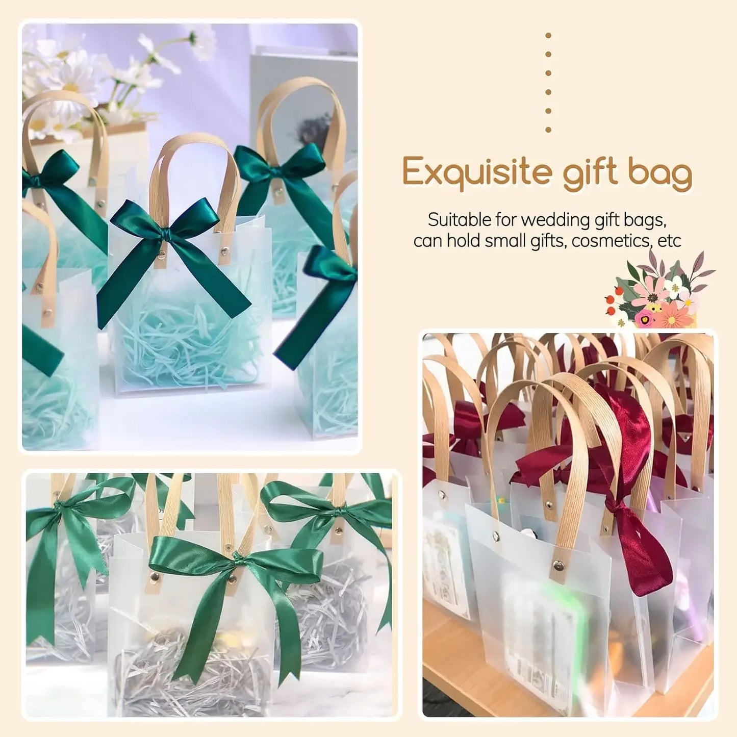 10/20PCS Holiday gift bag Eco-friendly Companion Gift Candy Bagholiday gift Birthday gift bag, anniversaries，Frosted Tote Bag