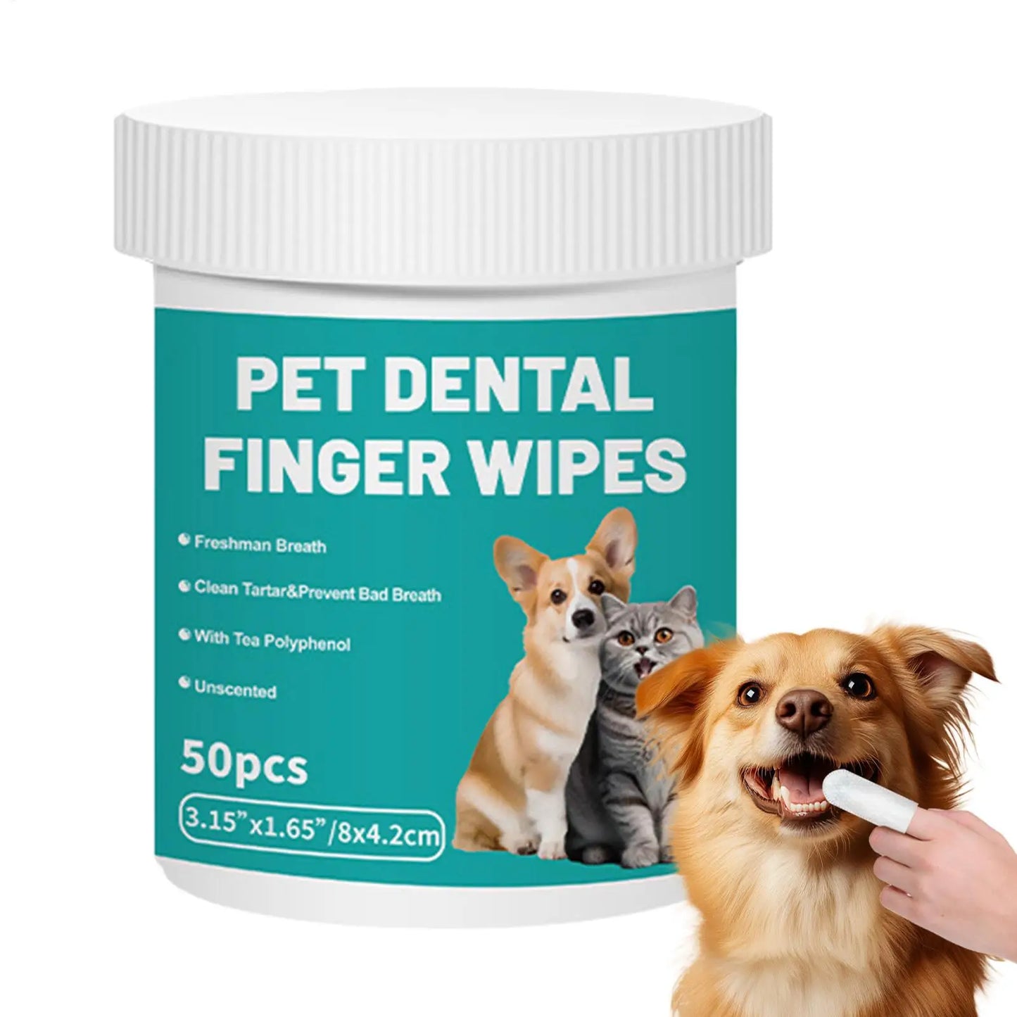 Pet Cleaning Dog Teeth Finger Wipes 50pcs Refreshing Dog Teeth Brushing Wipes Pet Supplies Dog Cat Bad Breath Wipes For Camping