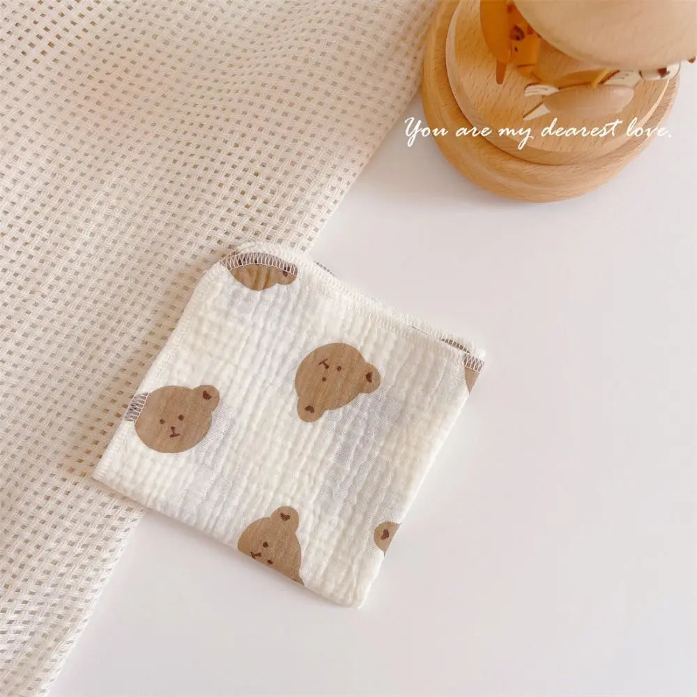 Cotton Baby Face Towel Square Infant Bib Soft Saliva Towel Floral Print Feeding Burp Cloths Children's Absorbent Handkerchief