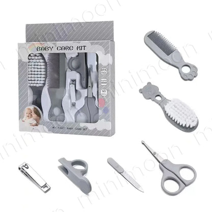 6-Piece Baby Grooming Kit & Hygiene Set, Safe Nail Clippers & Hair Brush Kit for Infant and Toddler Care