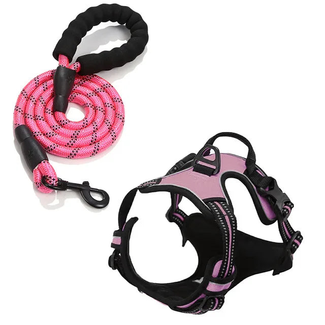 Dog Collars Harness Big Vests Leash Reflective Chest Strap Large Dog Chain Traction Rope Dog Pet Supplies Puppy Accessories