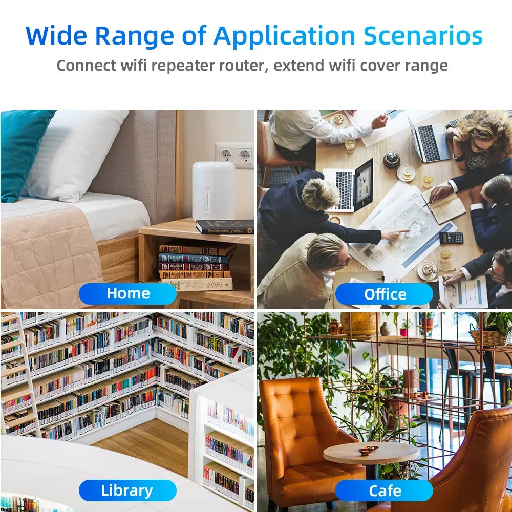 Répéteur WiFi 1200 Mbps, amplificateur de réseau sans fil 5 GHz/2,4 GHz double bande, routeur WiFi longue portée pour la maison
