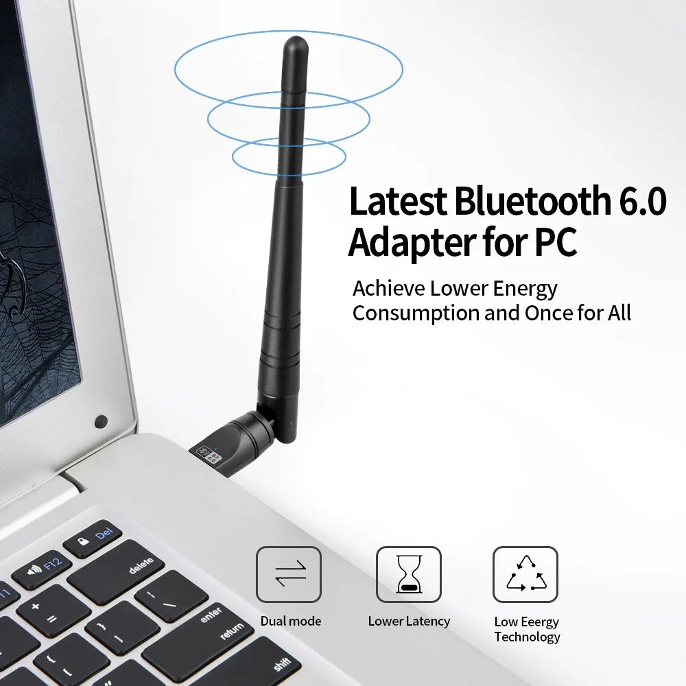 KEBIDUMEI USB Bluetooth 6.0 Adapter Dongle 200M Long Range Adaptador for PC Laptop Wireless Speaker Audio Receiver Transmitter