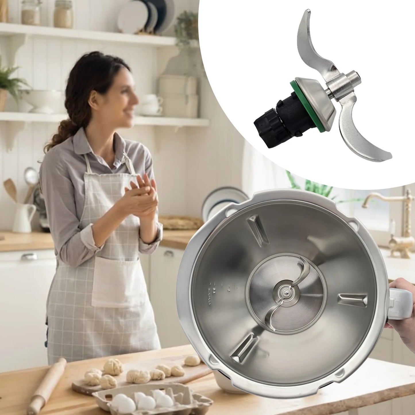 Stainless Steel Kneading Dough Blade for TM7 Universal TM5 TM6 Flour Mix Smooth Dough Stir Form Paste Kitchen Accessories