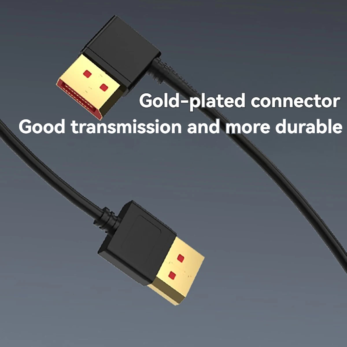 DisplayPort 1.4 Cable 8K@60Hz 4K@240Hz Display Port Cable 90 Degree DP Cord Compatible FreeSync G-Sync HDR for PC Gaming Monitor