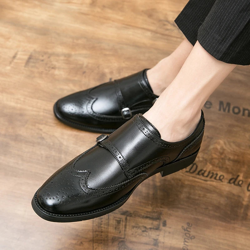 Formal Leather Shoes For Men Classic Casual Business Shoes Men High Quality Men's Dress Shoes Wedding Offcie Social Brogues Shoe