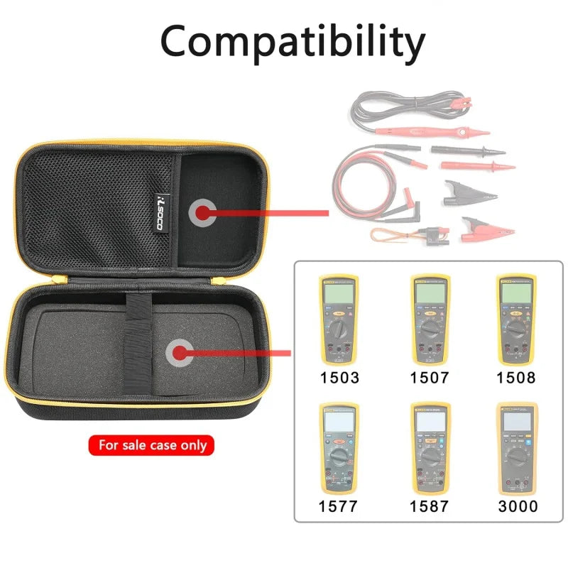 Hard Case for FLUKE 1587 FC/1503/1507/1508 /1577 & Works with Brymen BM869s Digital Megohmmeter Insulation Resistance Tester