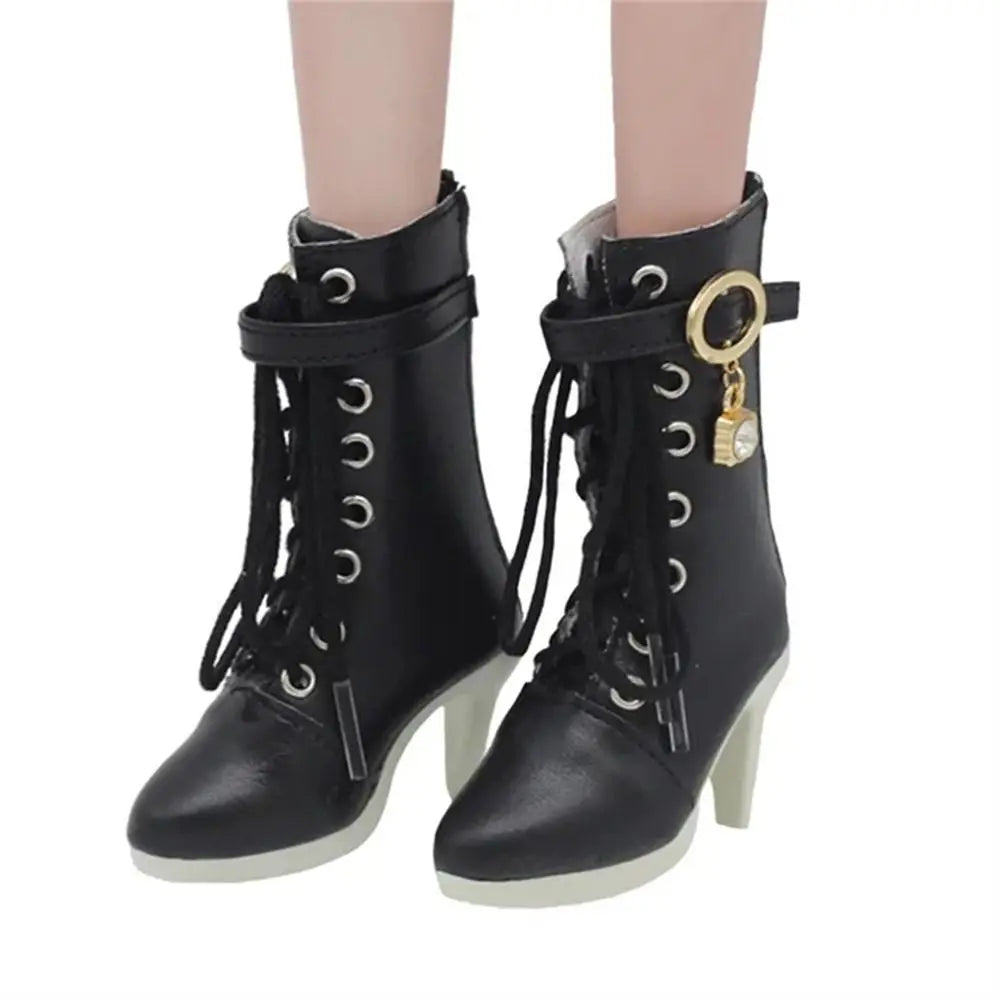 Dolls Accessories PU Leather Dolls Shoes Handmade Fashion Doll High Boots Cute Mini Doll High-heeled Shoes 1/3 BJD