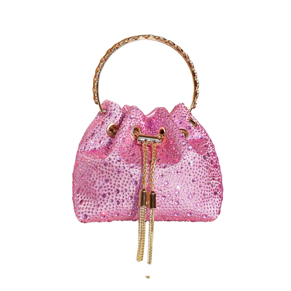 Handle Rhinestones Evening clutch Bag Purses and handbag luxury Designer shoulder bag Shiny Crystal Clutch purse bucket bag