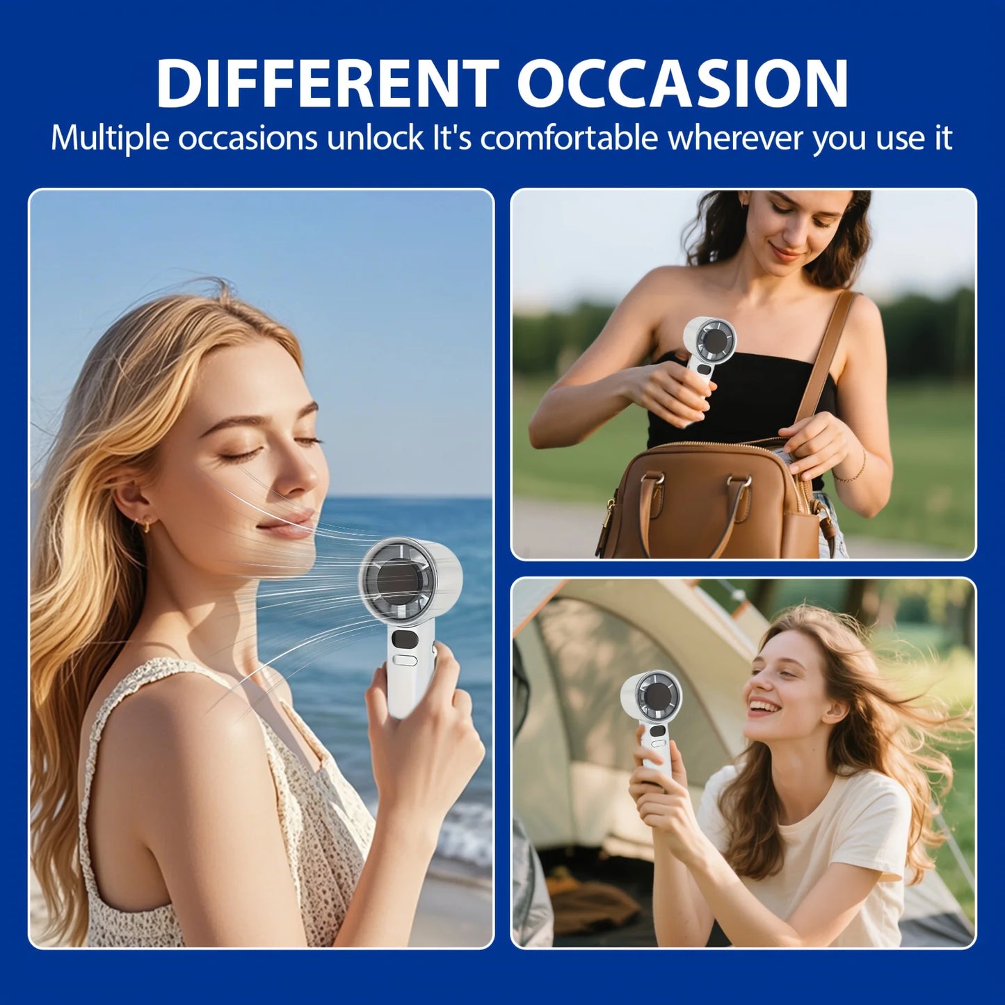Portable Handheld mini fan, powerful wind speed, convenient USB charging, suitable for travel, outdoor activities, and summer