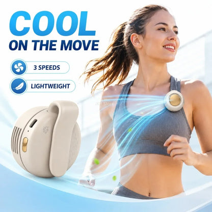 Portable Fan Mini Handheld Rechargeable Bladeless Electric Fan Clip Waist Fan Suitable for Outdoor Ventilation Desktop Small Fan