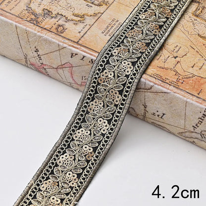 Lace Trim DIY Garment Accessories, Embroidery Fabric Ribbon, 1 Yard