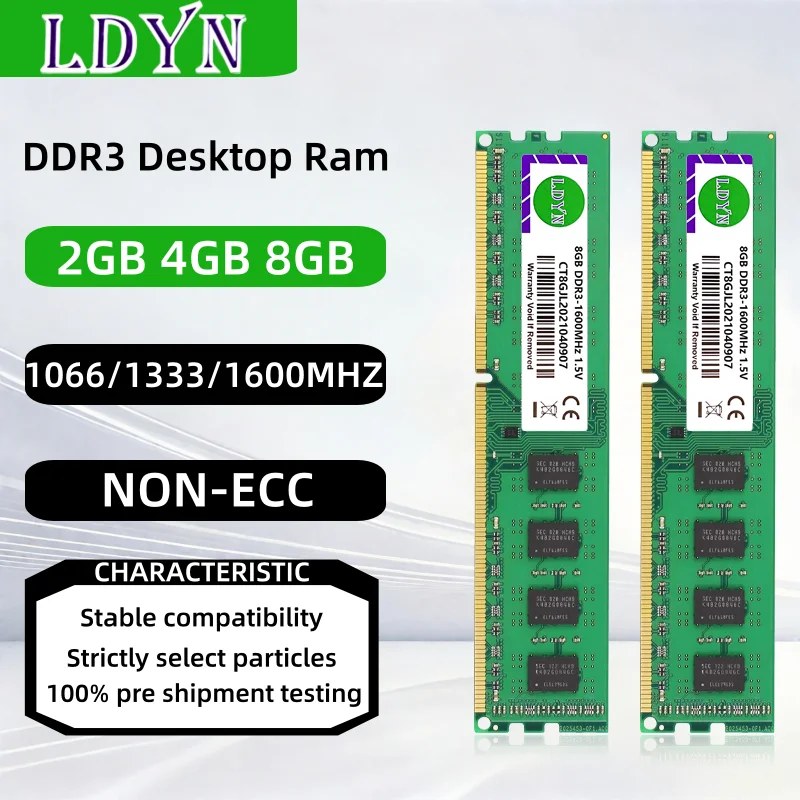 DDR3 2G 4GB 8GB 1066MHZ 1333MHZ 1600Mhz RAM Desktop Memory PC3 12800U PC3 10600U  ddr3 ram 8gb Memoria ram ddr3 2GB 4GB DDR3 RAM