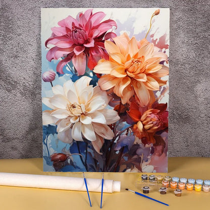 Diy Painting By Numbers Peony Flower Canvas Colouring Handpainted Gift Wall Decor Home 50×70cm Picture For Paint With Number