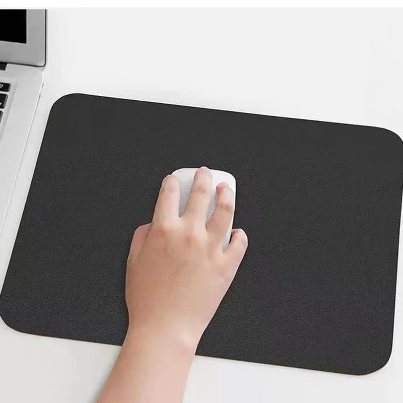 26X21cm Mouse Pad Universal Anti-slip Gaming Mouse Mat PU Leather Waterproof Cup Mats Coaster Laptop Desktop Mousepad