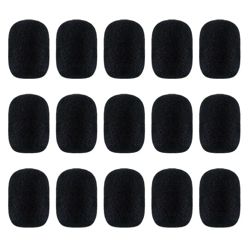 15/100PCS Microphone Replacement Foam Microphone Windscreen Headset Cover Telephone Headset Mic Cover Windshied Headset Foam
