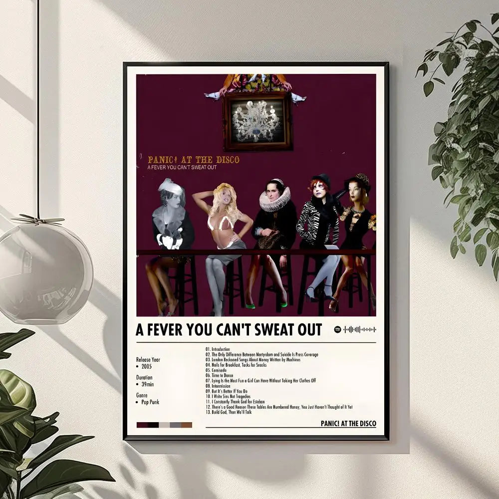 Rock Band P-panic At The Disco Painting Calligraphy HD Print Crease Art Photos For Living Room Home Wall Decor Canvas