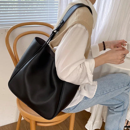 Luxury Tote Bag Woman 2026 Trend Large Capacity Female Shoulder Bag High Quality Leather Simple Designer Woman Handbag Purse