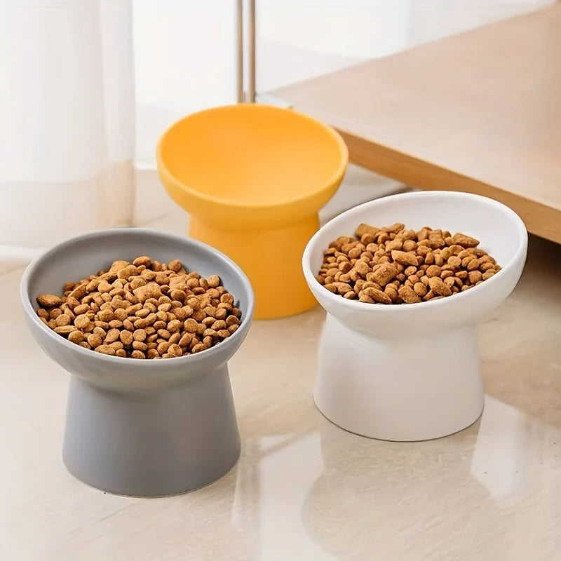 Ceramic Cat Bowl Pet Bowl High-leg Cat Bowl with Neck Protection Dog Choke-proof Bowl Dog Bowl Cat Accessories Pet Supplies