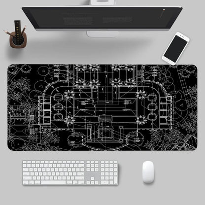 Mouse Pad Gaming Accessory Mechanical Drawings Home Large HD Mousepad XXL MousePads Natural Rubber Carpet Non-Slip Table Mat