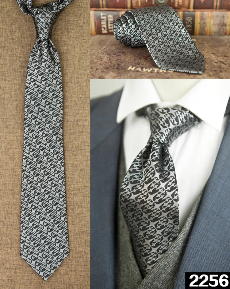 Ties Unusual Pattern Checked Abstract Polka Dots Stripes 100% Silk Jacquard Woven Fashion Brand New Casual Formal Party