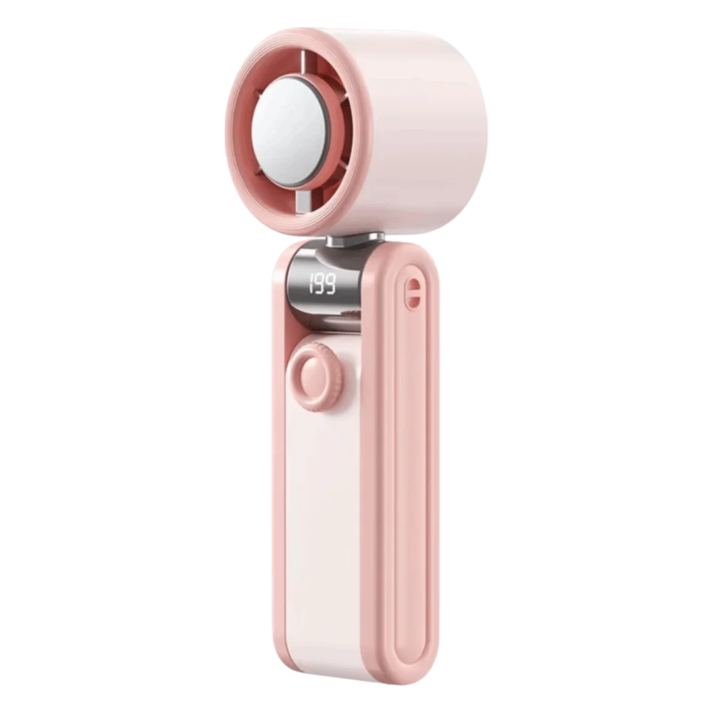 Foldable Design Portable Handheld Fan Portable Quiet Mini Pocket Fan Digital Display Silent Operation Desktop Fan Handheld Use