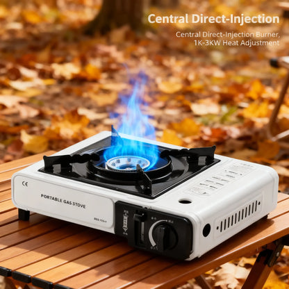 Portable Outdoor Gas Stove, Suitable for Camping, Barbecuing, Hiking, Backyard Cooking, and Home Use Windproof Ring Not Included