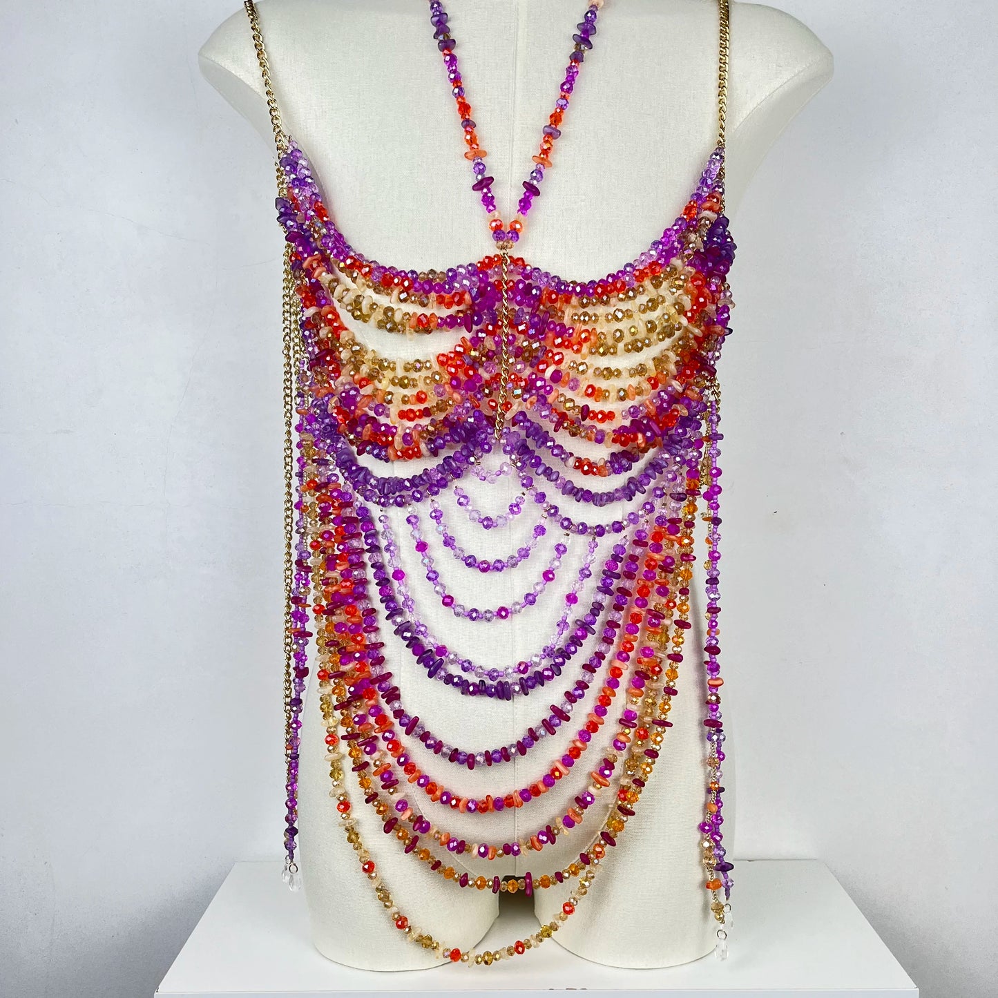 2025 New Women's Necklace Beaded Vest Hollow Out Top Jewelry Exaggerated Pearls Neck Bra Fashion Bra Women's Club Carnival