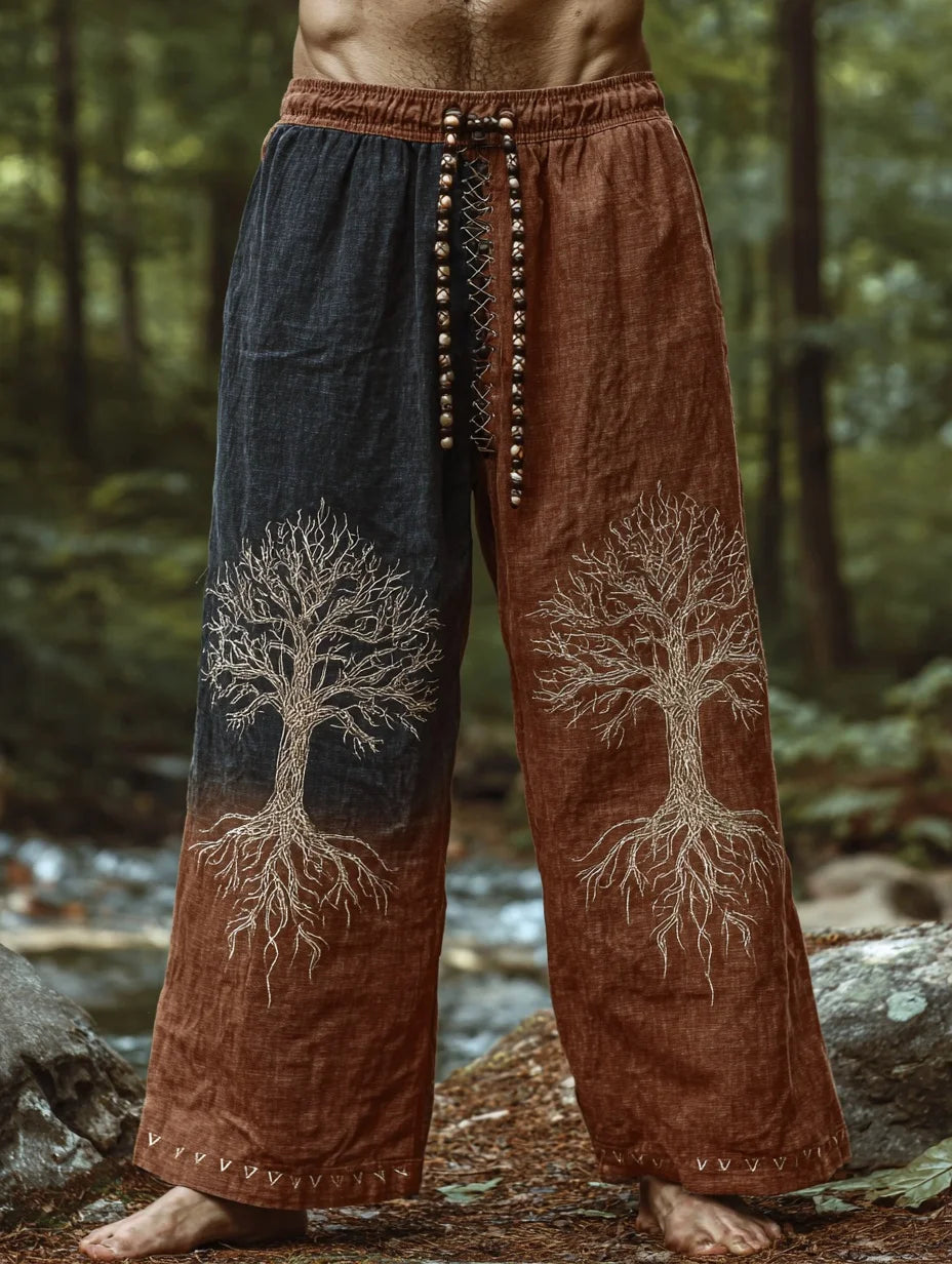 Men's Viking Nordic Sun Art Knot Tribe Celtic Rune 3D Printed Casual Pants Drawstring Straight Leg Pants Summer Beach Pants