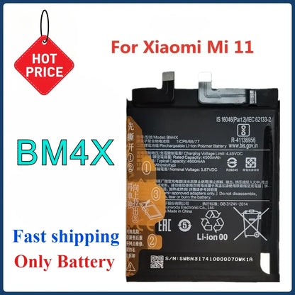 BM4X Battery for Xiaomi 11 Mi 11 Mi11 Replacement Phone Batteries High Quality Bateria