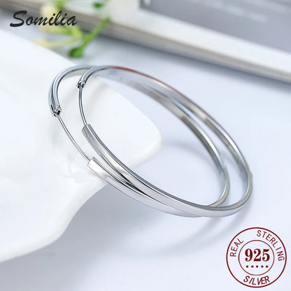 925 sterling silver large earrings for women, fashionable and exaggerated temperament. Earrings are versatile for daily use