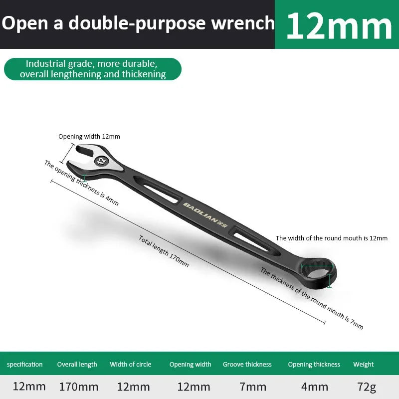 Durable Ratchet Wrench 8-32mm Universal Double Open Ends Torx Wrench Combination Wrench Fast Ratchet Wrench Auto Repair Tools