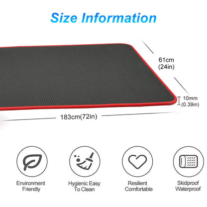 10MM Extra Thick Yoga Mats 183cmX61cm NRB Non-slip Soft Exercise Mat Fitness Tasteless Pilates Workout Gym Mats with Bandage
