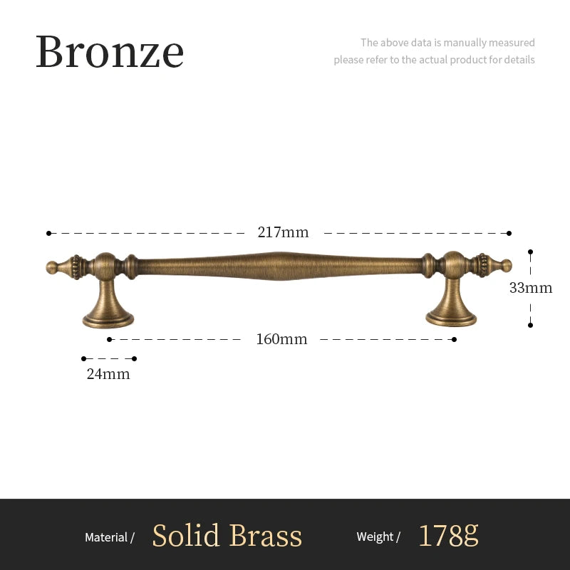 Santaya Bronze Solid Antique Brass Cabinet Handles Wardrobe Pull Cupboard Door Knob Kitchen Cabinet Handles Bronze Pulls