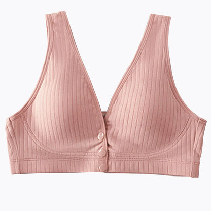 Cotton Maternity Nursing Bras Pregnant Breastfeeding Front Button Thin Breatable Pregnancy Women Underwear No Underwire Bralette