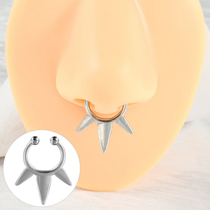 5-1PCS Stainless Steel Non Piercing Nose Clip Cone Bull Punk Unique Fake Nose Septum Ring Non-pierced Body Jewelry Unisex