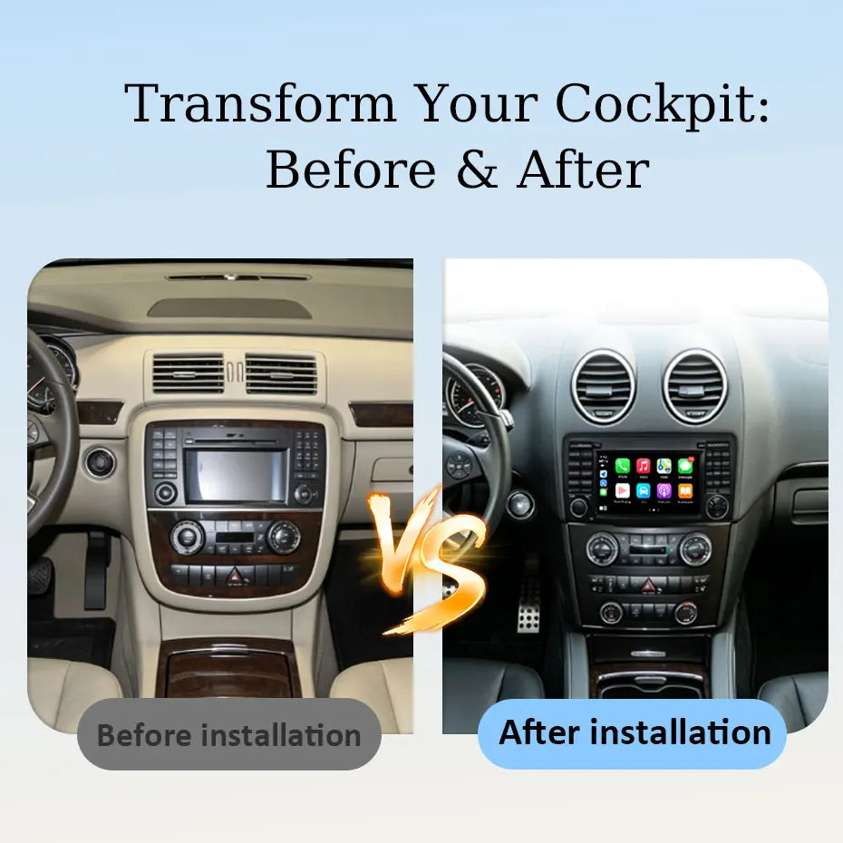 for Mercedes-Benz R-Class R300 R350 R400 2006-2014 GPS Navigation 7" 2.5D Touch Screen Android 16 Wireless CarPlay DSP Stereo