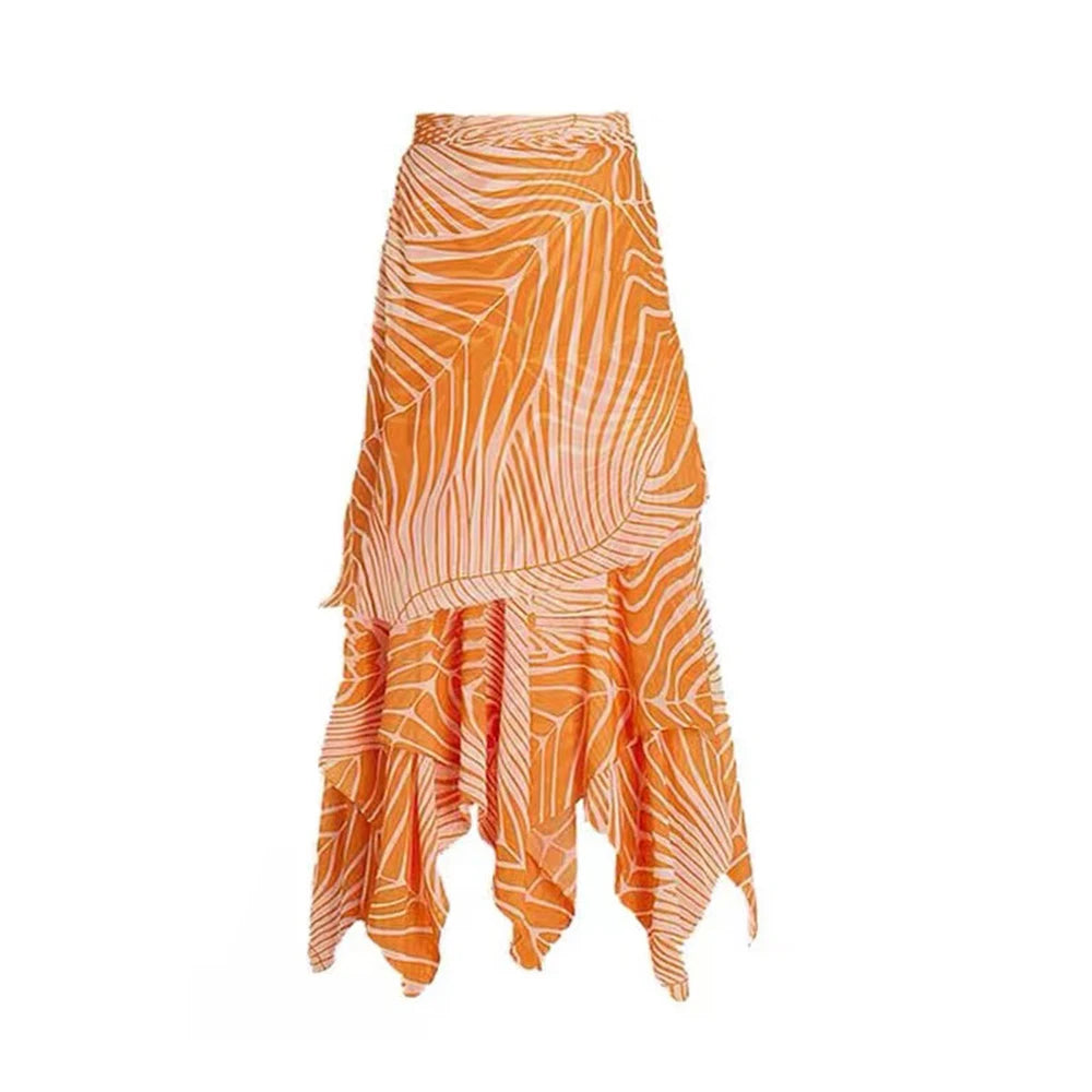2025 New Sexy Ruffle Bikini Set Printed Brazilian Biquini Women Swimwear Skirt Bathing Suit Girls Summer Beachwear Dress