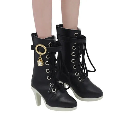 Dolls Accessories PU Leather Dolls Shoes Handmade Fashion Doll High Boots Casual Cute Doll High-heeled Shoes 60cm Dolls