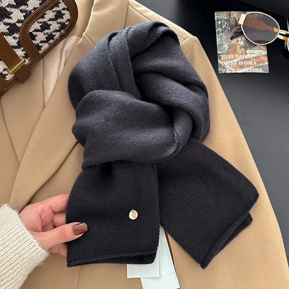 100% Wool Winter Scarf For Women Long Warm Cashmere Scarves Hijab Solid Lady Shawl Wrap Female Pashmina Bandana Head Scarfs New